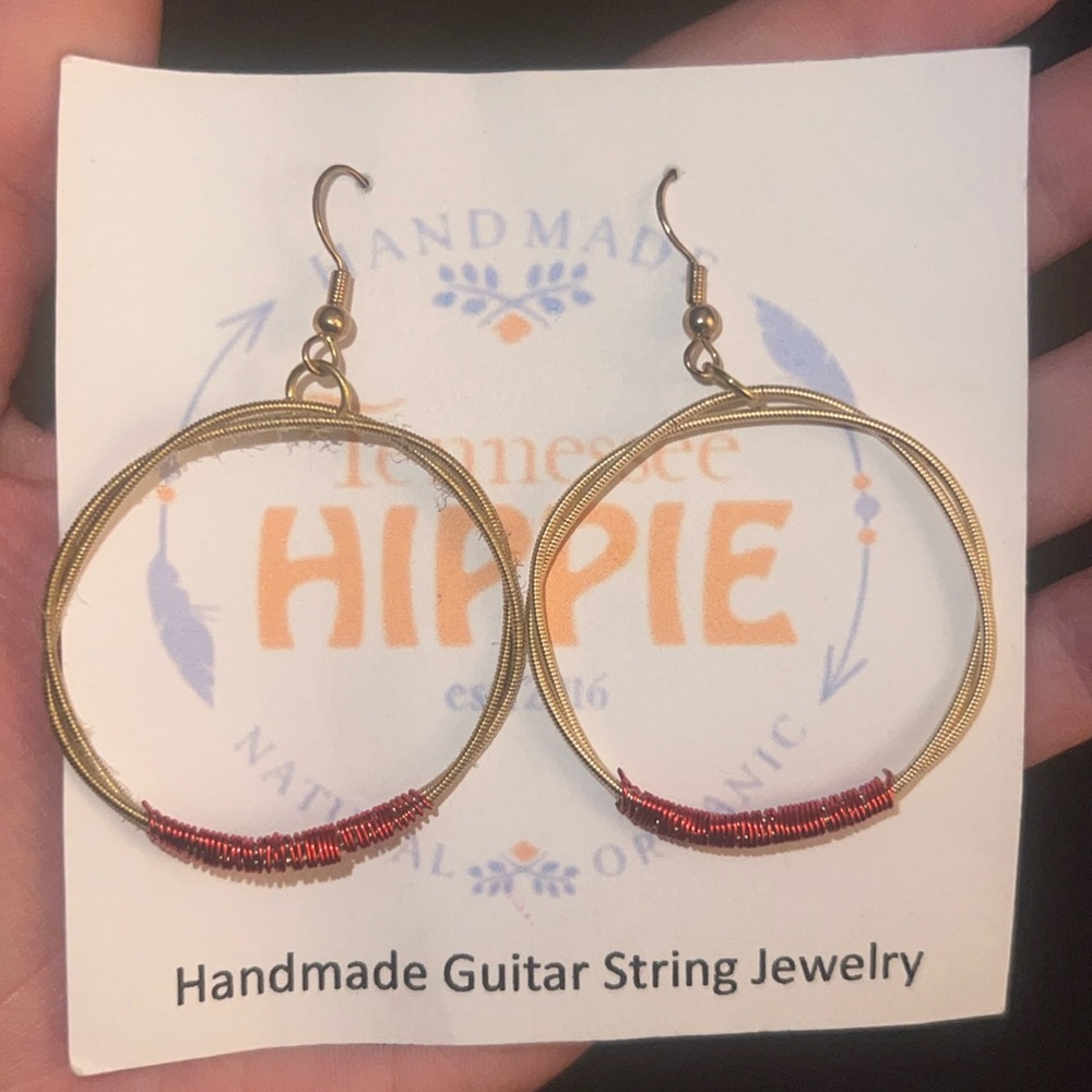 guitar string hoop earrings